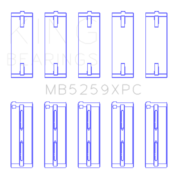 King Honda A-Series/B-Series/K-Series pMaxKote Performance Main Bearing Set - Size +.026mm