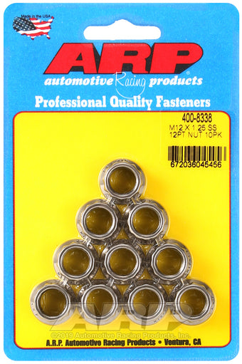 compare product ARP M12 X 1.25 (.750 collar) SS 12pt nut kit