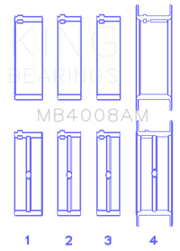 King Engine Bearings Nissan VG20E/VG20DET V6 (Size 0.25) Main Bearing Set