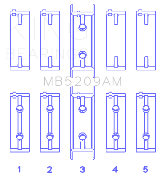 King Engine Bearings Mitsubishi 4G63/64/DOHC (Size +0.25mm) Main Bearing Set