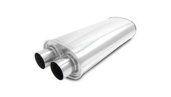 compare product Vibrant Streetpower Oval Muffler 2.50in Dual Inlet/Outlet 18in Body Length