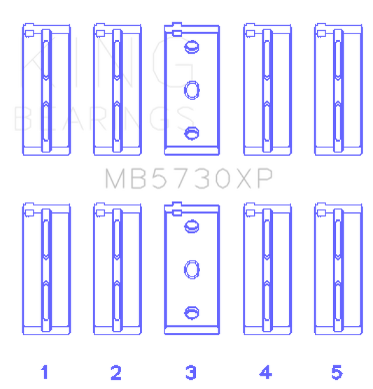 King Engine Bearings Lancia DElta Integrale (Size STDX) Main Bearing Set