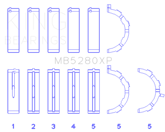 King Engine Bearings Ford Prod. V8 4.6L/5.4L (Size .026) Performance Main Bearing Set