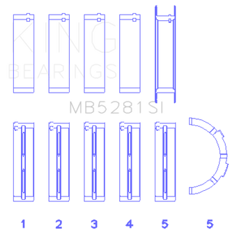 compare product King Engine Bearings Ford 281CI 4.6L V8 (Size +0.75) Main Bearing Set