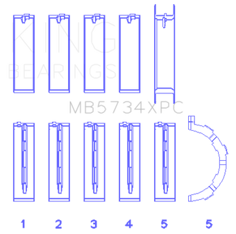 compare product King Engine Bearings Ford 302 Cid Coyote (Size +0.25mm) Main Bearing Set
