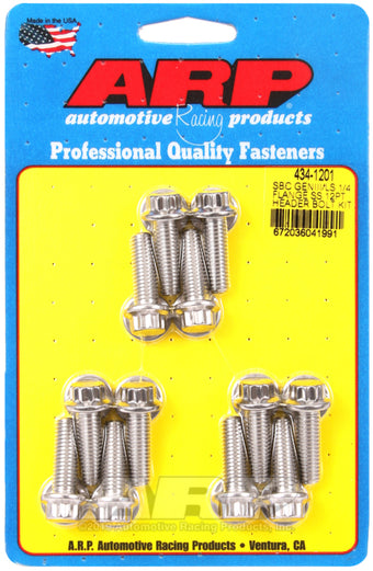 compare product ARP Chevy SBC/GenIII LS 1/4in Flange SS 12pt Header Bolt Kit