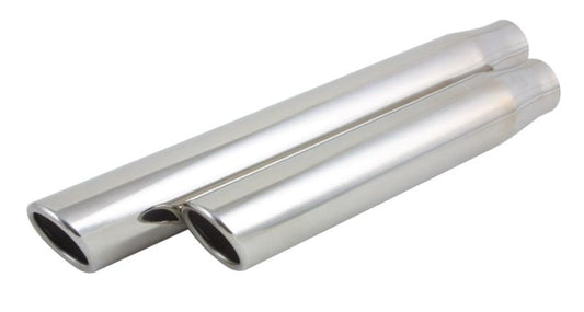 Vibrant 5.5in x 3in Oval SS Exhaust Tip (Single Wall Angle Cut Rolled Edge)