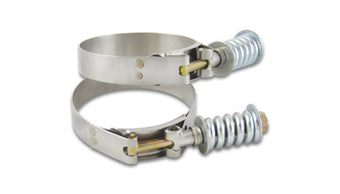 compare product Vibrant SS T-Bolt Clamps Pack of 2 Size Range: 2.25in to 2.55in O.D. For use w/ 2.00in I.D. Coupling