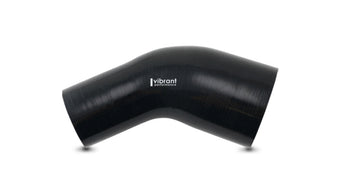 compare product Vibrant 2.50in ID x 3in ID Gloss Black Silicone 45 Degree Transition Elbow
