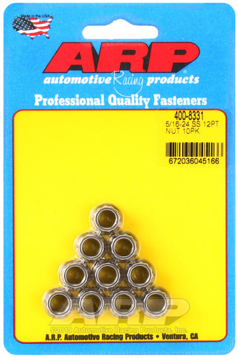 compare product ARP 5/16-24 SS 12pt Nut Kit