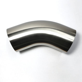 compare product Stainless Bros 3.5in 304 SS 45 Degree Bend Elbow - 1D / 3.5in CLR - 16GA /.065in Wall - Leg