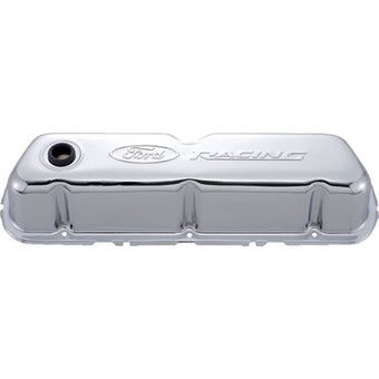 compare product Ford Racing Embosses Logo Stamped Steel Valve Cover Chrome