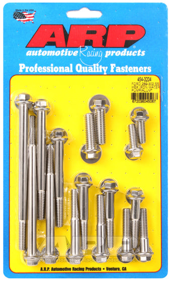 compare product ARP Ford 289-302 SS Hex Iron Water Pump and Front Cover Bolt Kit