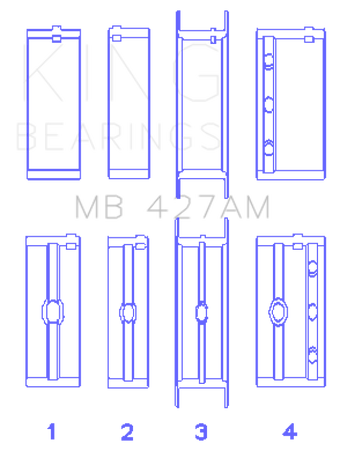 compare product King Engine Bearings Chevrolet 173 V6 (Size +0.50mm) Main Bearing Set