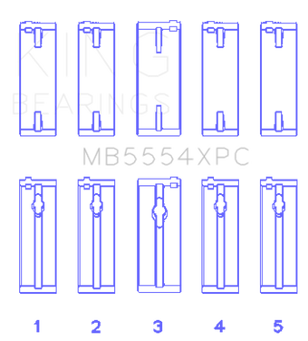 compare product King Engine Bearings Toyota 3Sgte/16V 2.0L (Size +.026mm) Main Bearing Set