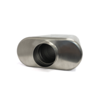 compare product Ticon Industries 2.5in Low Pro Oval (2.5in Center In/Center Out) 17in L Ultralight Titanium Muffler