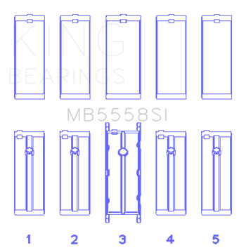 compare product King Engine Bearings Ford R6A/114Ci 1.9L/121Ci 2.0L (Size +0.25mm) Main Bearing Set