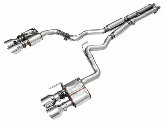 compare product AWE 2024 Ford Mustang Dark Horse S650 RWD SwitchPath Cat-Back Exhaust w/ Quad Chrome Silver Tips