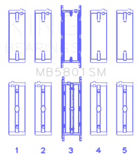 King Engine Bearings BMW N63/S63 Crankshaft Main Bearing Set - Size +0.25mm