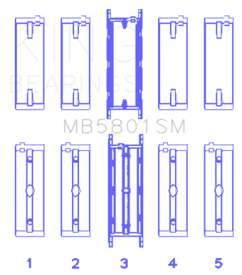 compare product King Engine Bearings BMW N63/S63 Crankshaft Main Bearing Set - Size +0.25mm