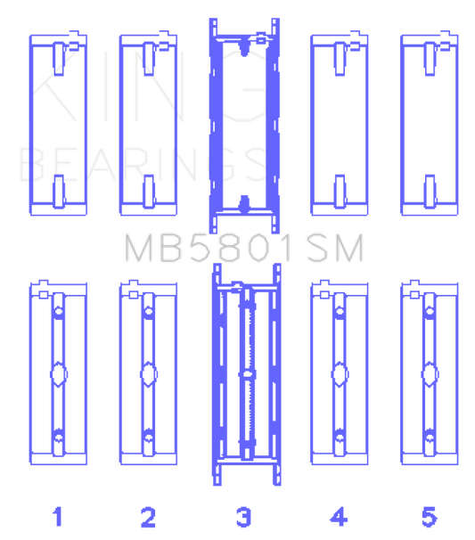 King Engine Bearings BMW N63/S63 Crankshaft Main Bearing Set - Size +0.25mm