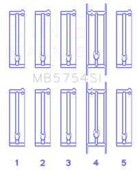 King Engine Bearings Chevrolet 121Ci/Ln2 134Ci Fl O/S 010 (Size +0.25mm) Main Bearing Set