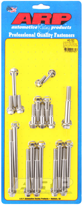 compare product ARP Chrysler Hemi 5.7/6.1L Stainless Steel Hex Water Pump/Timing Cover Bolt Kit