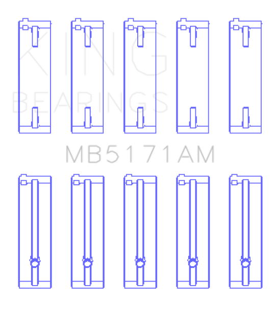 King Engine Bearings Mazda FS-DE L4/FP L4/FS L4  DOHC 16 Valve  (Size +0.25) Main Bearing Set