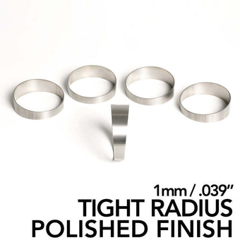 compare product Ticon Industries 3in Diameter 1.6D Loose Radius 1.2mm/.047in Polished Titanium Pie Cut - 5pk