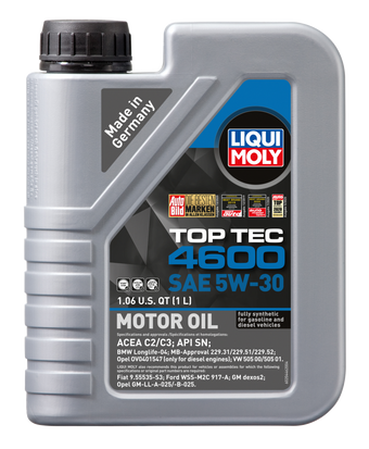 compare product LIQUI MOLY 1L Top Tec 4600 Motor Oil SAE 5W30
