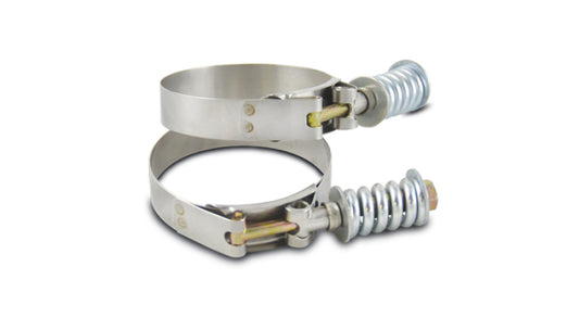 Vibrant SS T-Bolt Clamps Pack of 2 Size Range: 2.69in to 2.99in OD For use w/ 2.5in ID Coupling