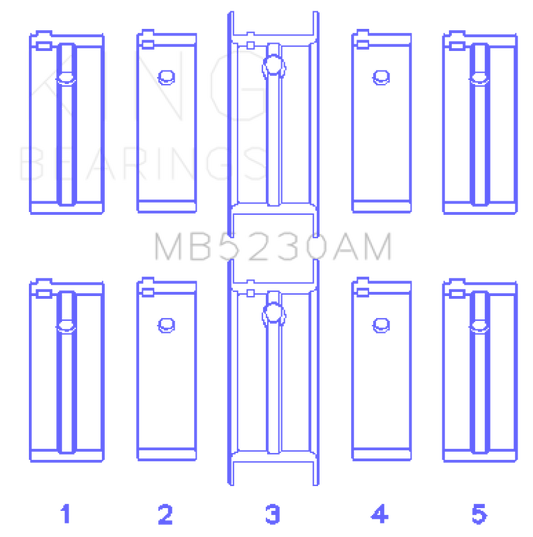 King Engine Bearings Nissan E15/E16/E13/E15ET (Size +1.0mm) Main Bearing Set
