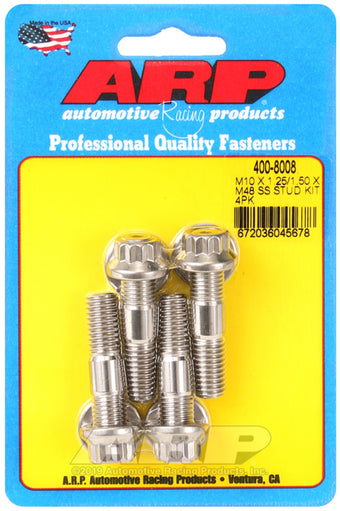compare product ARP M10 X 1.25/1.50 X 48mm Broached Stud Kit (4 Pcs)