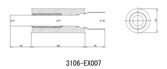 compare product HKS Universal SS Hi-Power Muffler (120mm tip / 75mm piping) (SUS304 NO COATING)