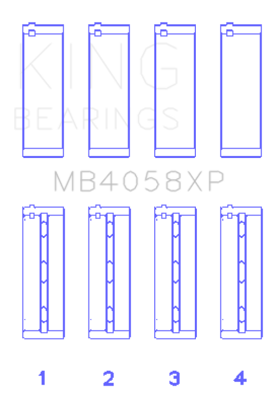 King Engine Bearings Nissan VQ35DE Performance Main Bearing Set - Size +.026mm