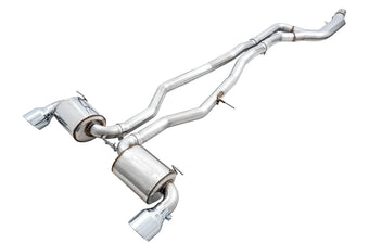 compare product AWE Tuning 2020 Toyota Supra A90 Non-Resonated Touring Edition Exhaust - 5in Chrome Silver Tips
