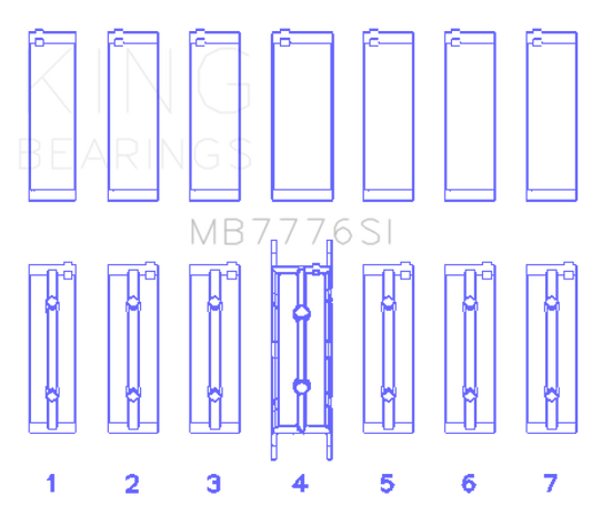 King Engine Bearings BMW N55B30A/N53B30A/N52B30A Main Bearing Set - Size +0.25mm