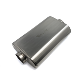 compare product Ticon Industries 17in OAL 3.0in Center In/Out Oval Ultralight Low Profile Titanium Muffler