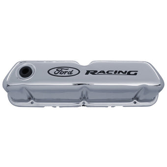 compare product Ford Racing Logo Stamped Steel Valve Covers - Chrome
