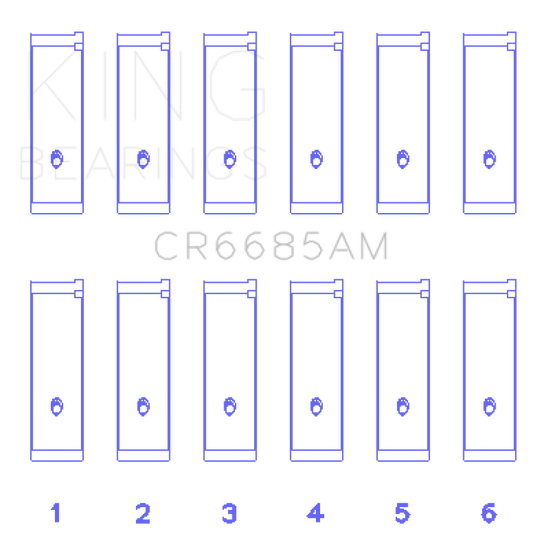 King Engine Bearings Isuzu 6VD1 Connecting (Size +1.0) Rod Bearing Set