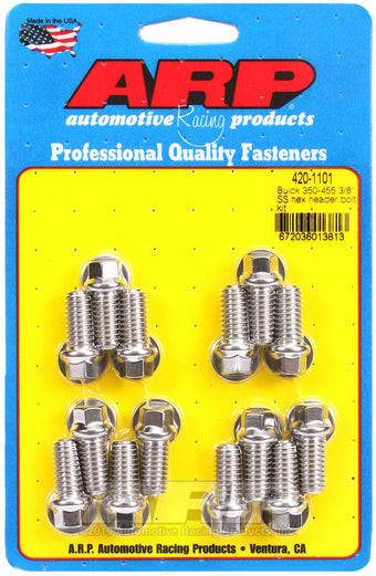 compare product ARP Buick 350-455 3/8 SS hex header bolt kit