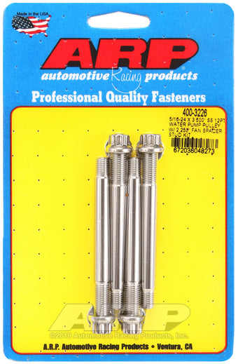 compare product ARP 5/16-24 X 3.500 SS 12pt water pump pulley w/ 2.250in fan spacer stud kit