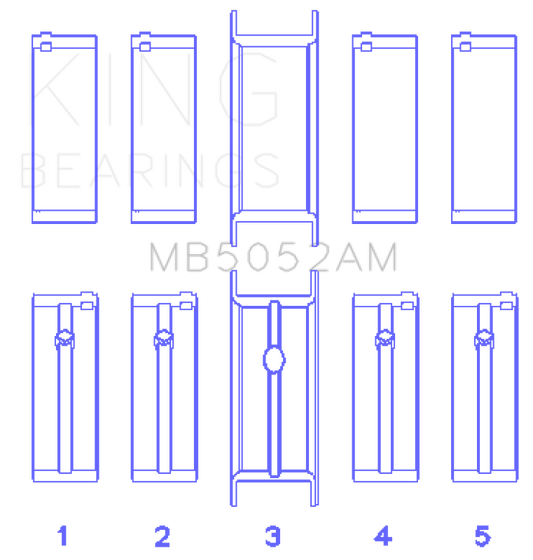 King Engine Bearings Chrysler/Mitsubishi 122ci 2.0L (Size STD) Main Bearing Set