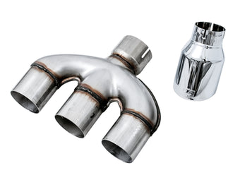 compare product AWE Tuning 17-20 Honda Civic Si 1.5L Turbo Dual-to-Triple Tip Conversion Kit - Chrome Silver Tip