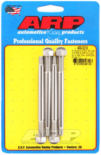 compare product ARP 5/16-24 X 4.000 SS Hex Water Pump Pulley w/ 2.750in Fan Spacer Stud Kit
