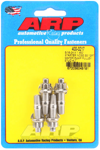 compare product ARP 5/16-24 x 1.450 Starter Nose SS 12Pt Water Pump Pulley Stud Kit