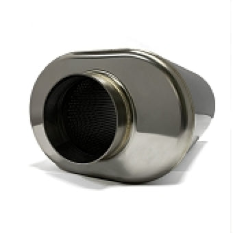 compare product Stainless Bros 3.5in x 12.0in OAL SS304 Oval Muffler - Polished