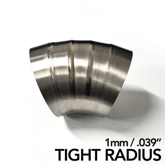 compare product Ticon Industries 3.5in Welded Pie Cuts 1.65D Loose Radius 45 Deg Bend 1mm/.039in- 5pk