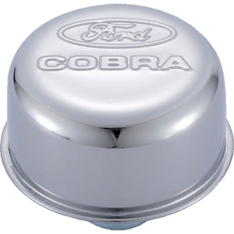 compare product Ford Racing Chrome Breather Cap w/ Ford Cobra Logo
