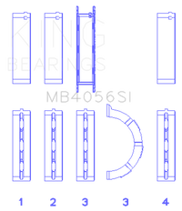 King Engine Bearings 97-07 Ford 2.5L/2.9L/3.0L (Size 0.25) Main Bearing Set